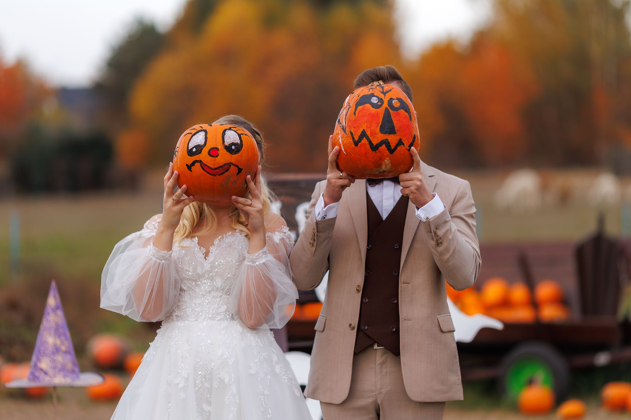 sesja ślubna w holloweenowym stylu